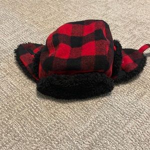 Boy winter plaid hat 6-12mos